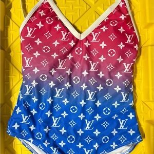 Stylish Kids Swim One Piece in Red and Blue